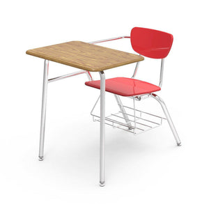 3000 Series Combo Unit with 18" x 24" Top-Desks-Red-Medium Oak-