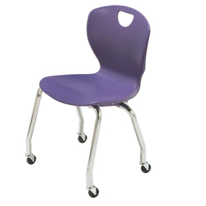 Ovation Contemporary Classroom Chair with Casters, 18" Seat Height