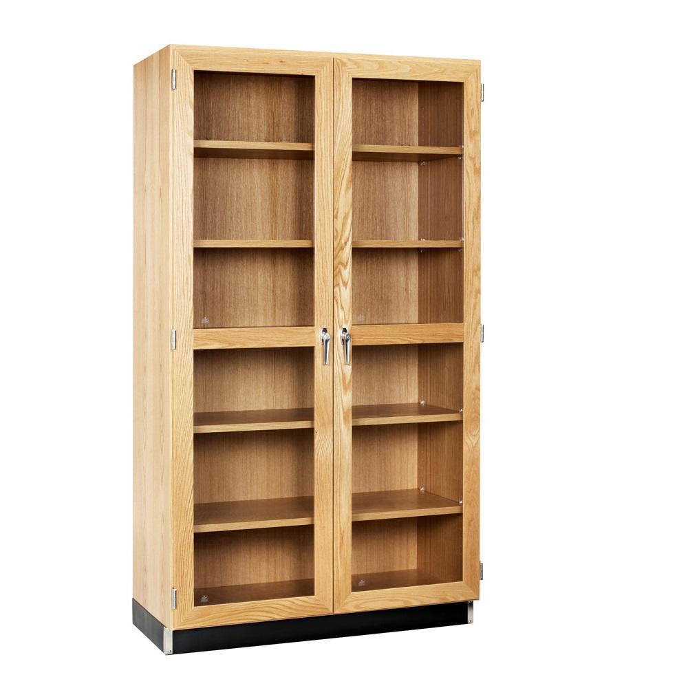 Tall Storage Cabinet with Glass Doors