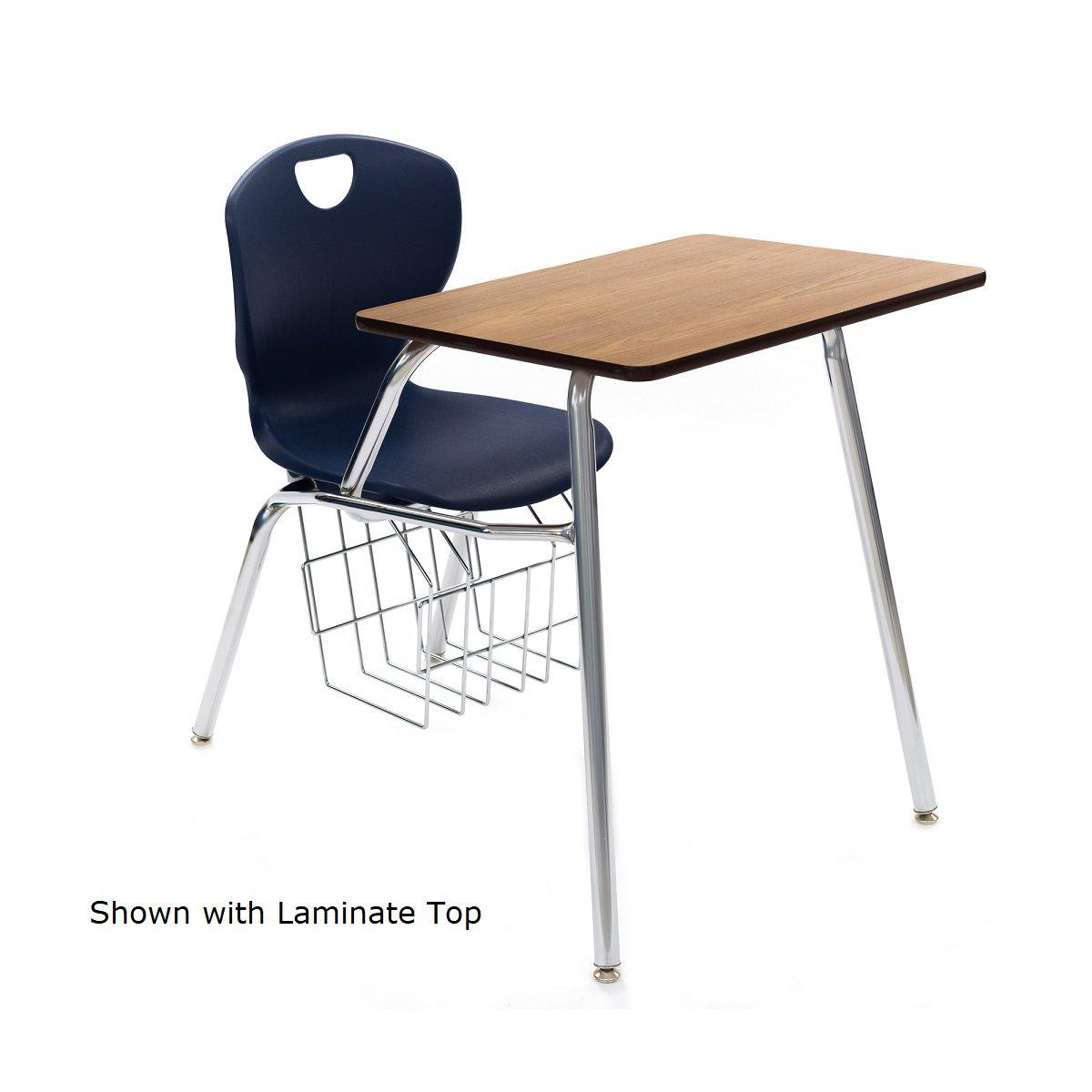 Ovation Combo Desk with Bookrack, 18" Seat Height, Solid Plastic Top