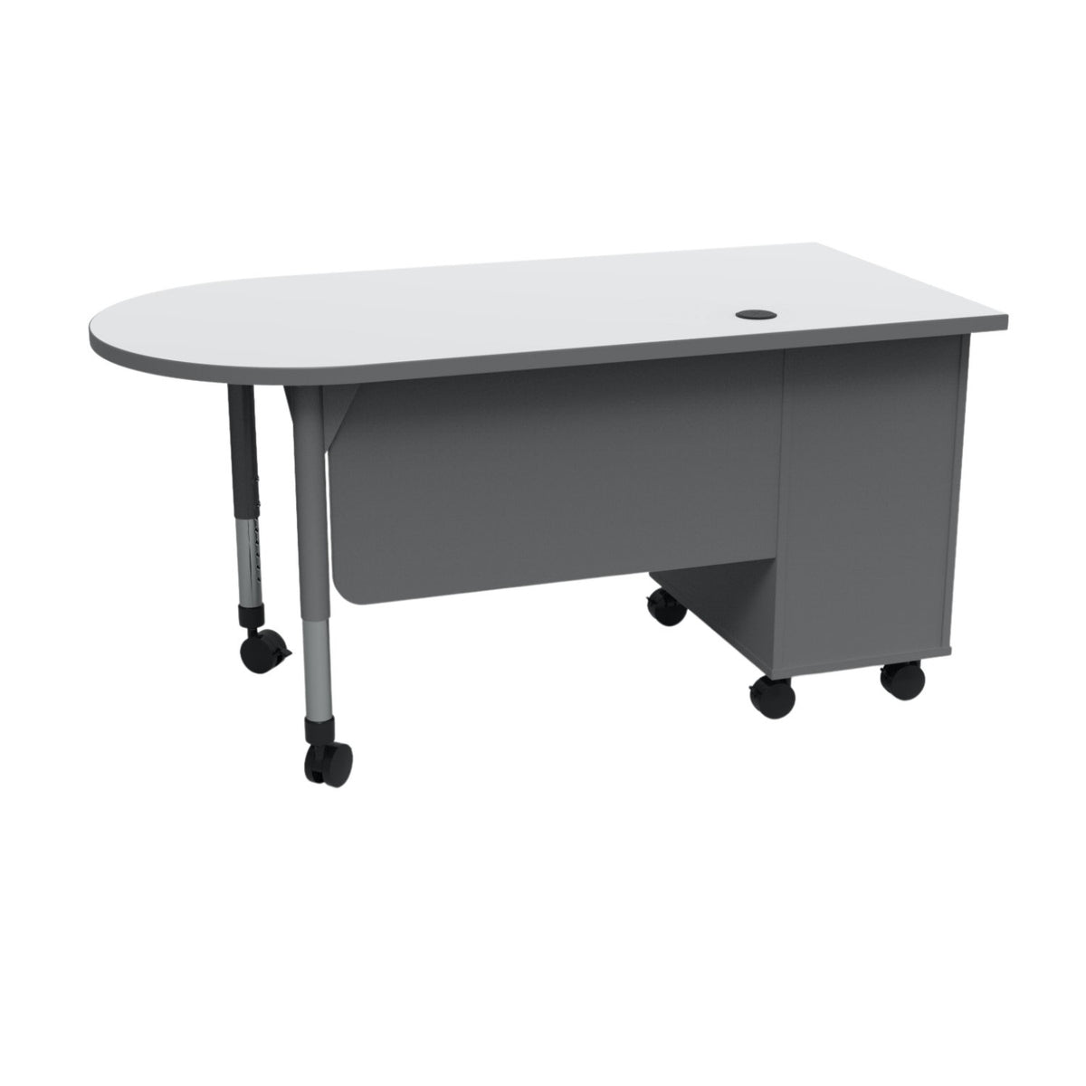 Single Cabinet Mobile Teacher's Desk, Left Side Cabinet