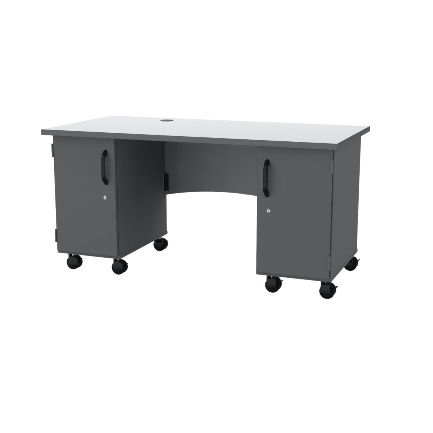 Double Cabinet Mobile Teacher's Desk