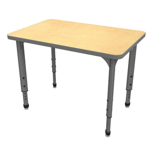 Apex Classroom Desk and Chair Package, 8 Rectangle Collaborative Student Desks, 24" x 36", with 8 Apex Stack Chairs