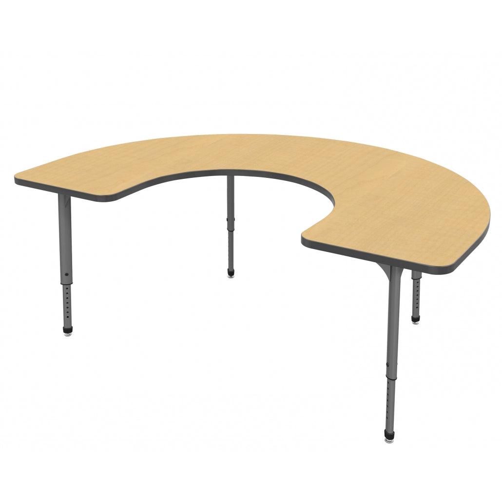 Apex Adjustable Height Collaborative Student Table, 48" x 72" Horseshoe