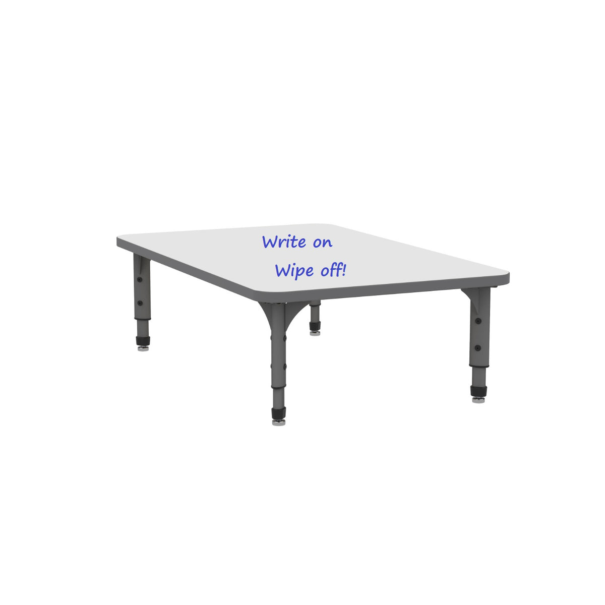 Marco Adjustable Height Floor Activity Table with Dry-Erase Laminate Markerboard Top, 30" x 48" Rectangle