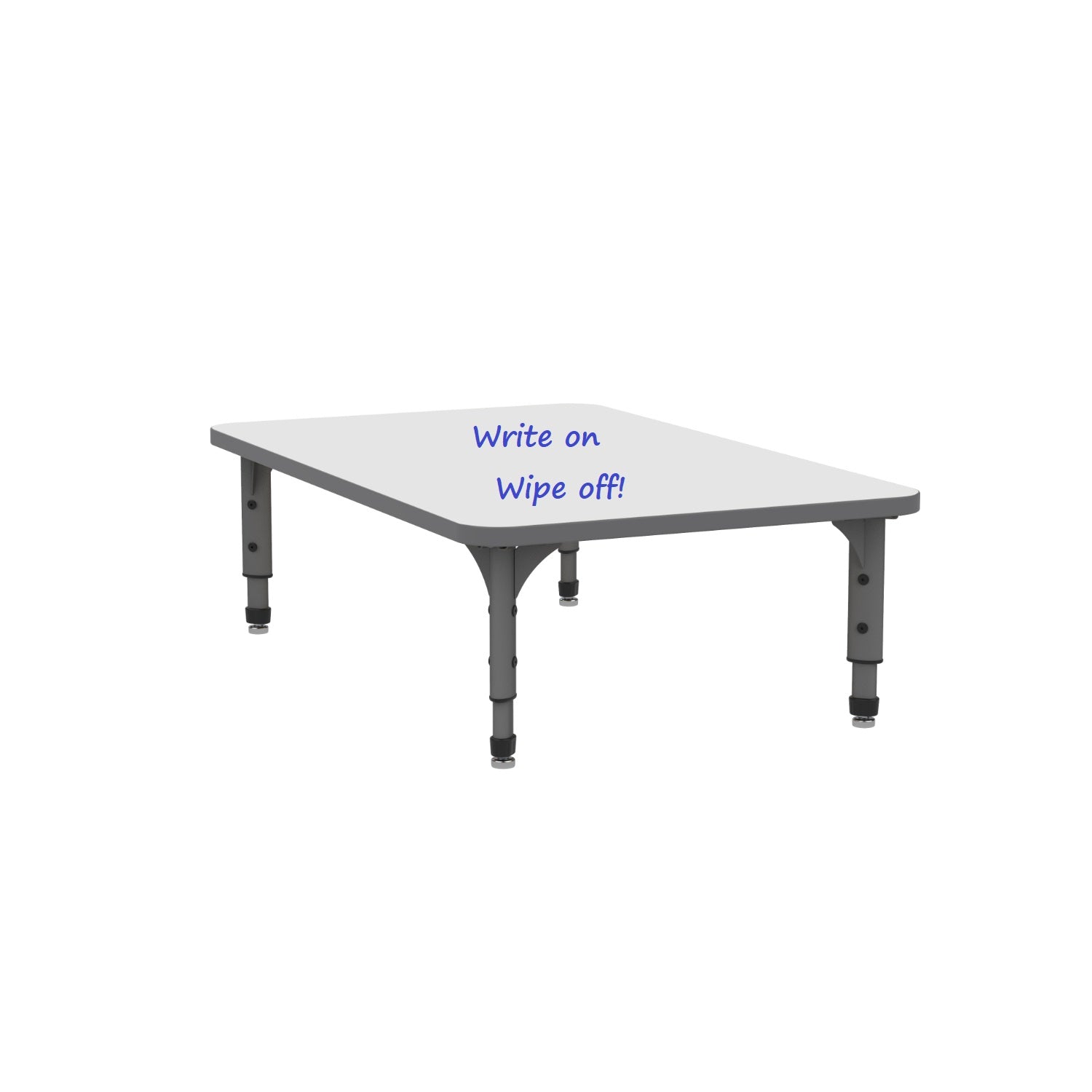 Marco Adjustable Height Floor Activity Table with Dry-Erase Laminate Markerboard Top, 30" x 48" Rectangle