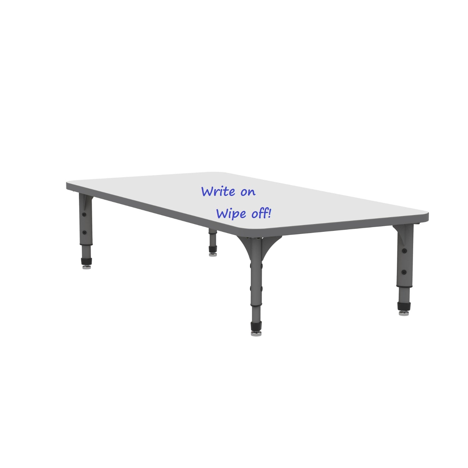 Marco Adjustable Height Floor Activity Table with Dry-Erase Laminate Markerboard Top, 30" x 60" Rectangle