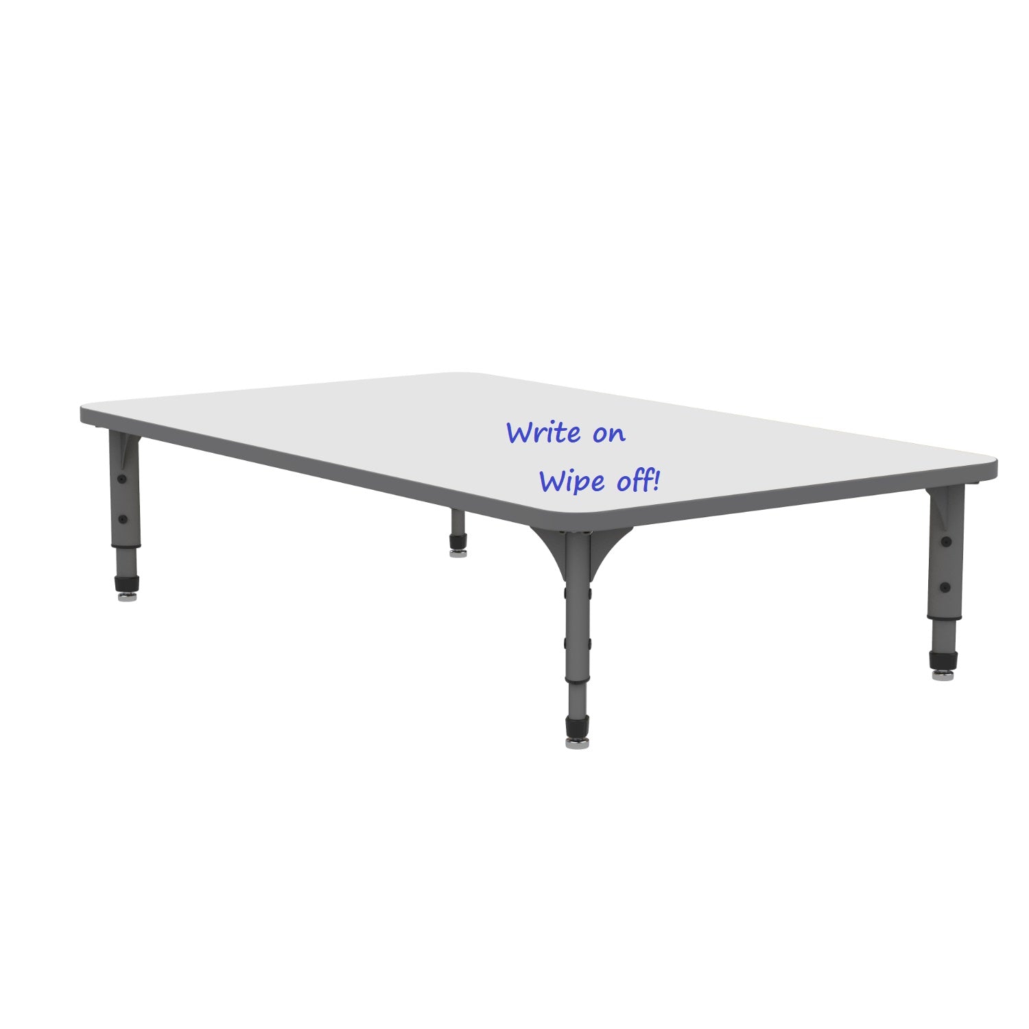 Adjustable Height Floor Activity Table with White Dry-Erase Markerboard Top, 36" x 60" Rectangle