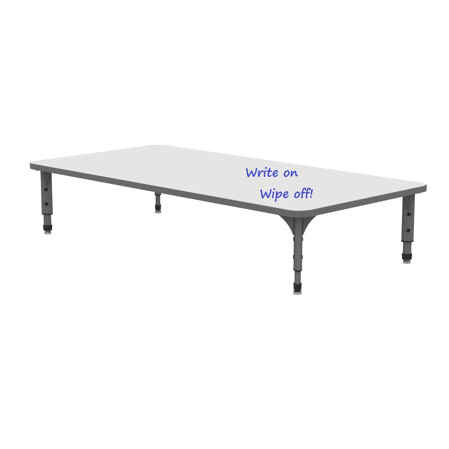 Adjustable Height Floor Activity Table with White Dry-Erase Markerboard Top, 36" x 72" Rectangle