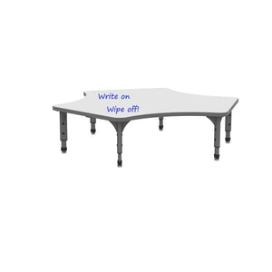 Adjustable Height Floor Activity Table with White Dry-Erase Markerboard Top, 60" Delta