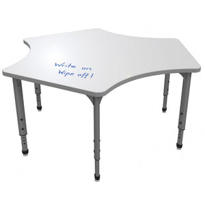 Apex Adjustable Height Collaborative Student Table with White Dry Erase Markerboard Top, 60" Delta
