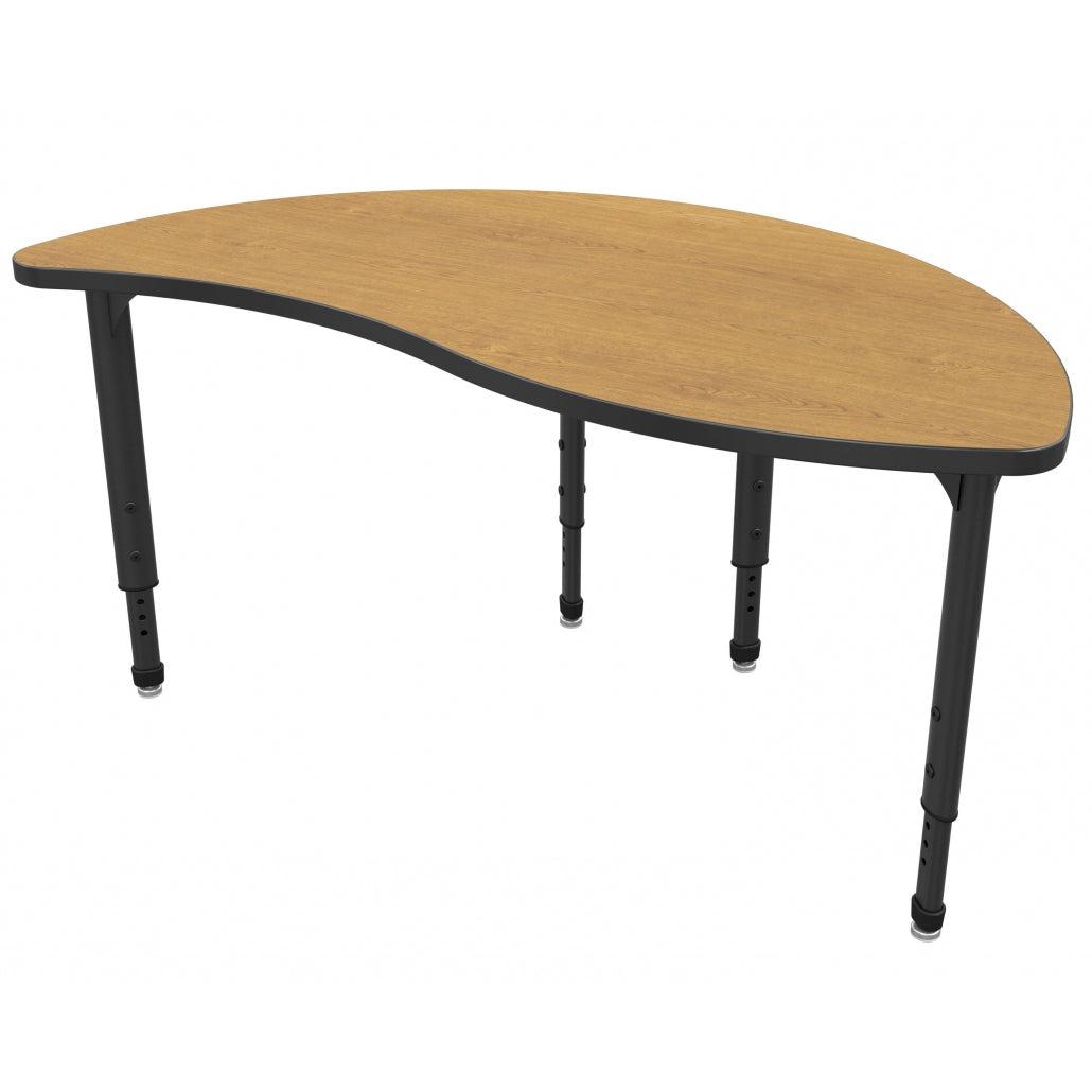 Apex Adjustable Height Collaborative Student Table, 30" x 54" Wave Half Round