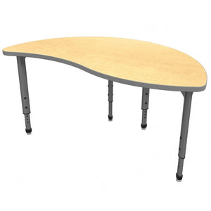 Apex Adjustable Height Collaborative Student Table, 30" x 54" Wave Half Round