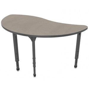 Apex Adjustable Height Collaborative Student Table, 30" x 54" Wave Half Round