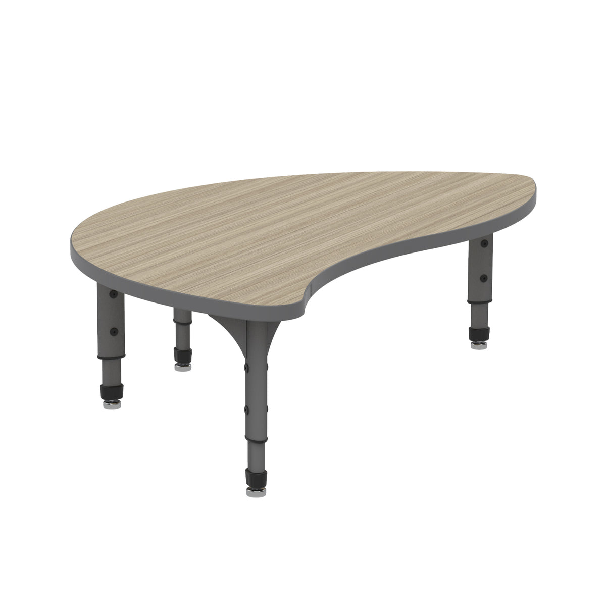 Marco Adjustable Height Floor Activity Table, 30" x 54" Wave Half Round