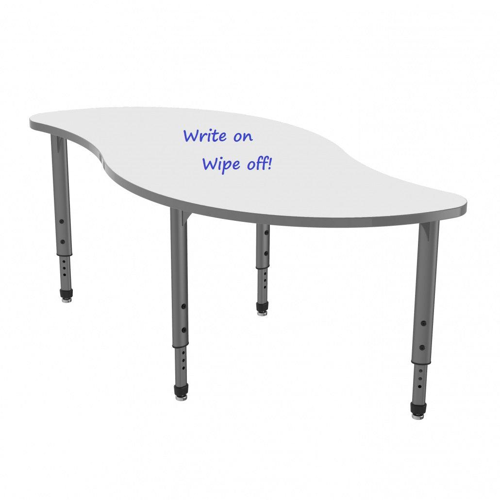 Apex Adjustable Height Collaborative Student Table with Dry Erase Laminate Markerboard Top, 30" x 60" Veer