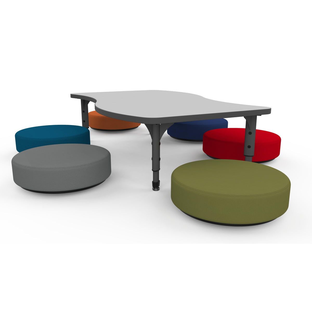 Marco Adjustable Height Floor Activity Table with Dry-Erase Laminate Markerboard Top, 30" x 54" Wave