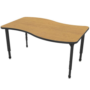 Apex Adjustable Height Collaborative Student Table, 30" x 54" Wave