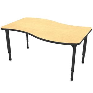 Apex Adjustable Height Collaborative Student Table, 30" x 54" Wave