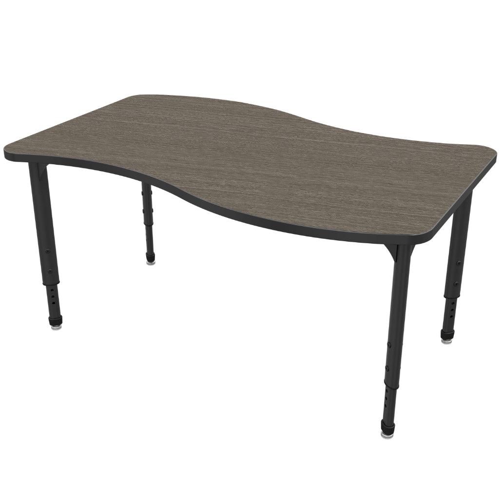 Apex Adjustable Height Collaborative Student Table, 30" x 54" Wave