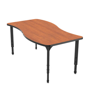 Apex Adjustable Height Collaborative Student Table, 30" x 60" Wave