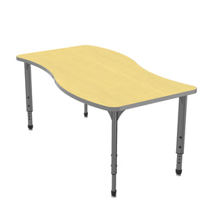 Apex Adjustable Height Collaborative Student Table, 30" x 60" Wave