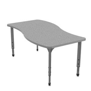 Apex Adjustable Height Collaborative Student Table, 30" x 60" Wave