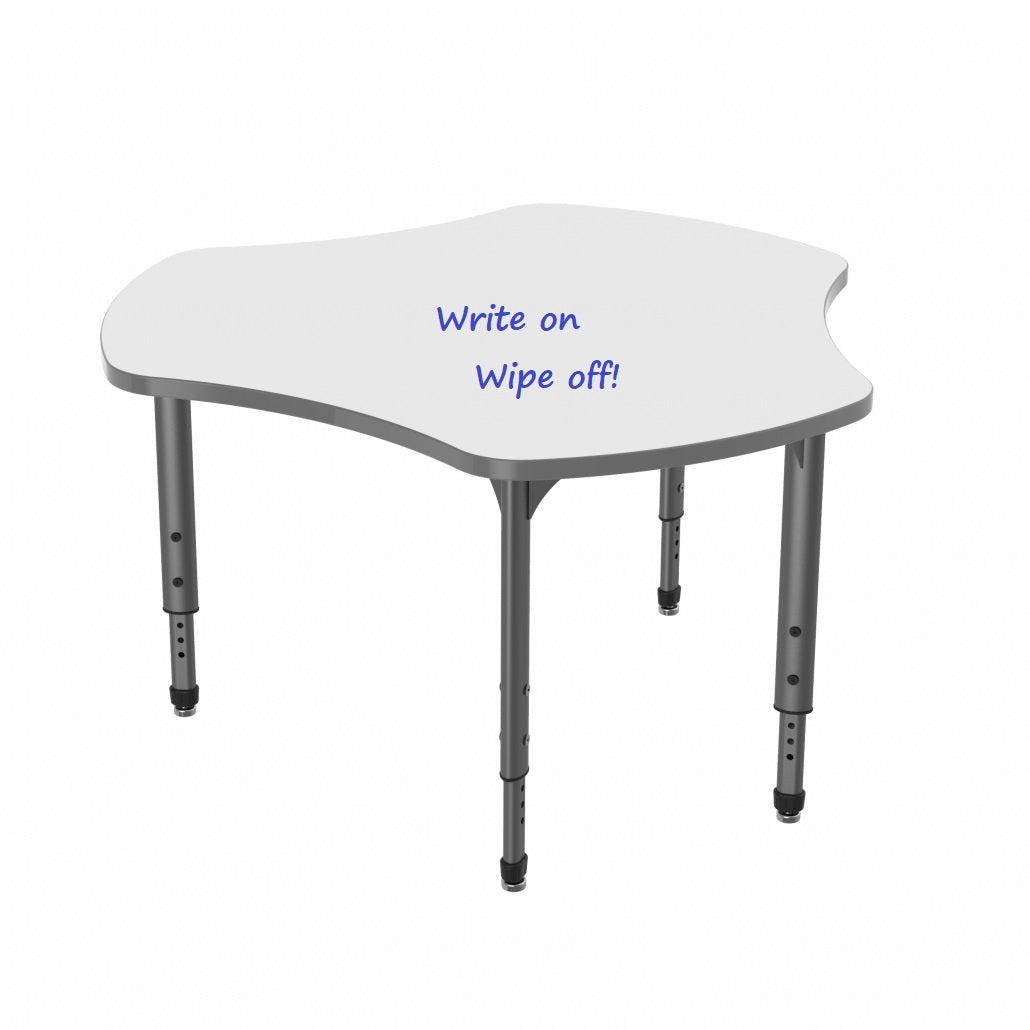 Apex Adjustable Height Collaborative Student Table with Dry Erase Laminate Markerboard Top, 48" Triad
