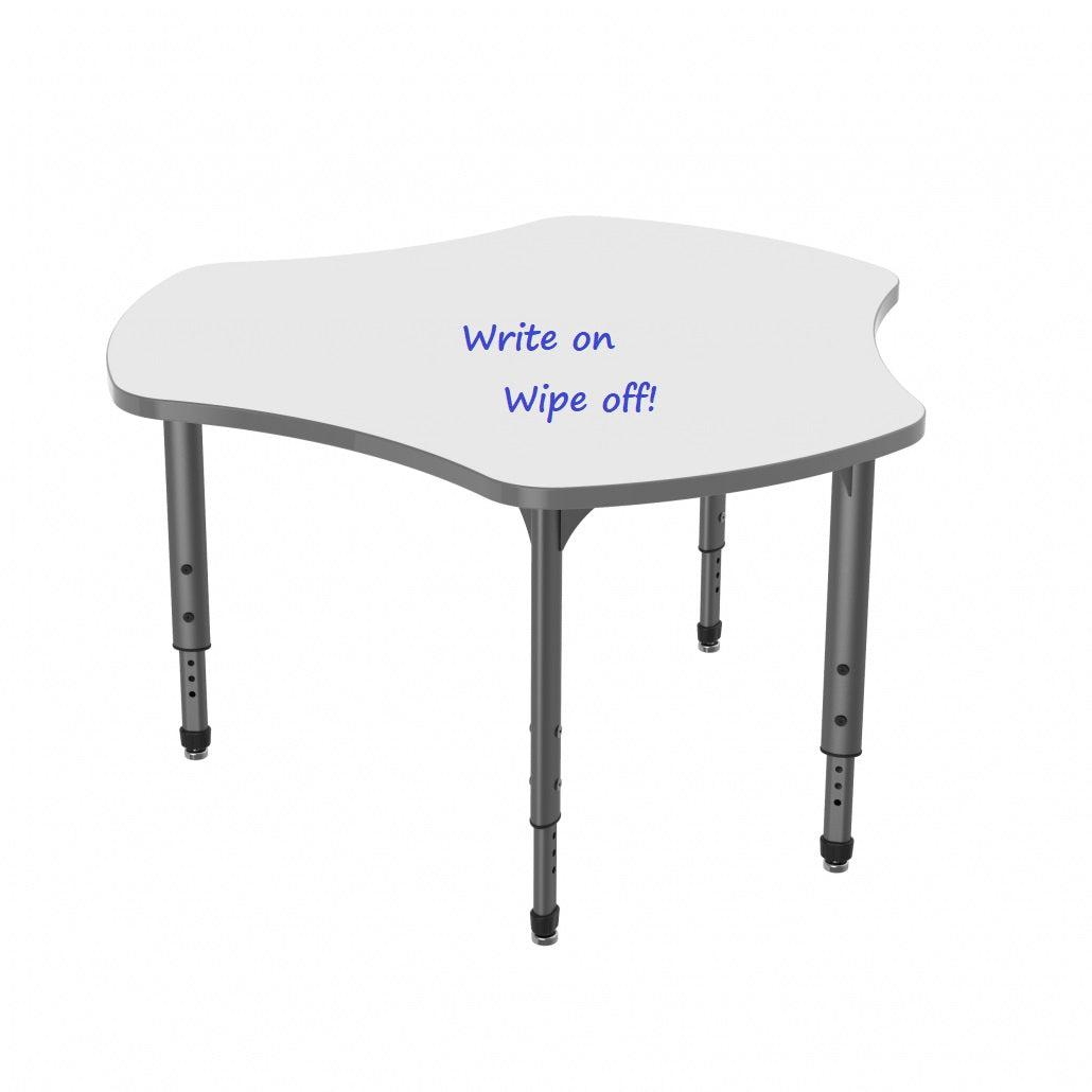 Apex Adjustable Height Collaborative Student Table with White Dry Erase Markerboard Top, 48" Triad