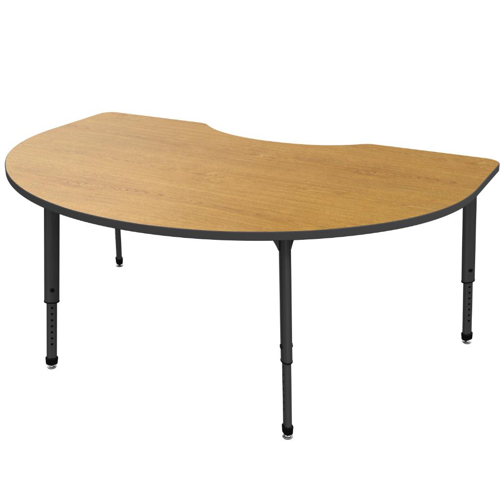 Apex Adjustable Height Collaborative Student Table, 48" x 72" Kidney