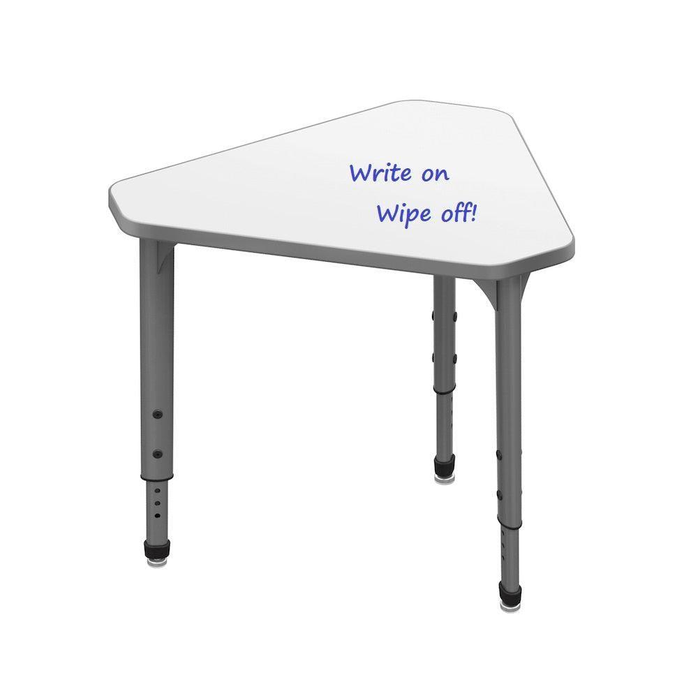 Apex White Dry Erase Classroom Desk and Chair Package, 20 Gem Collaborative Student Desks with 20  Apex Stack Chairs