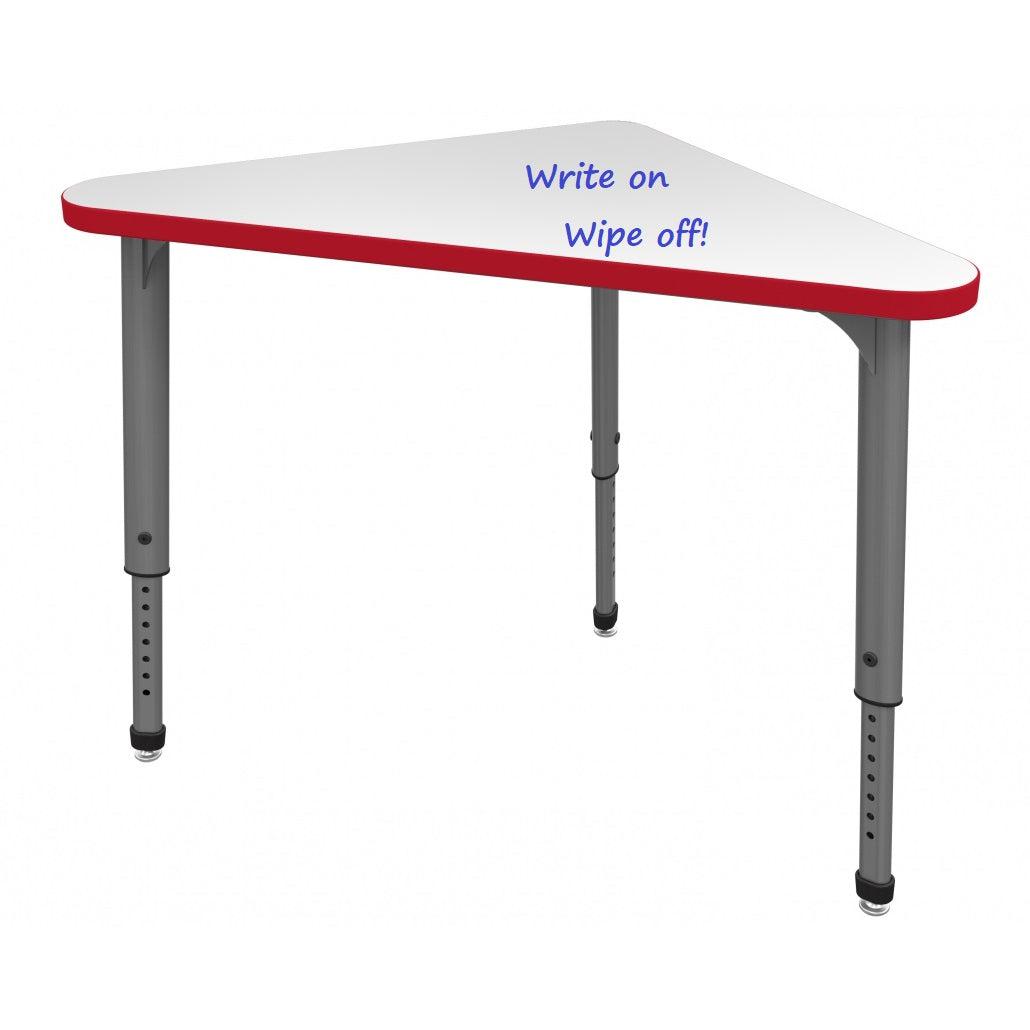 Apex Adjustable Height Collaborative Student Desk with Dry Erase Laminate Markerboard Top, 23" x 41" Triangle