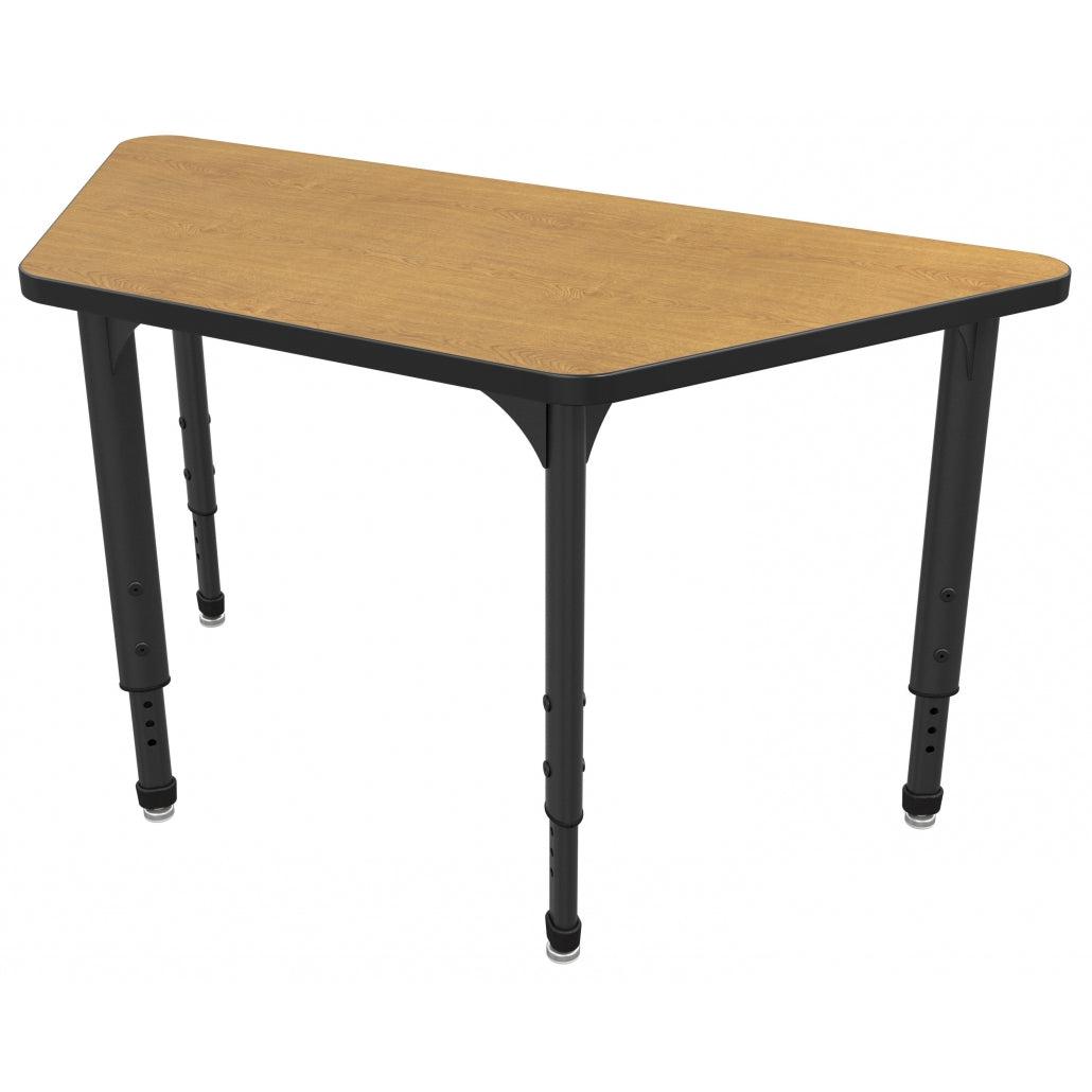 Apex Adjustable Height Collaborative Student Table, 24" x 48" Trapezoid