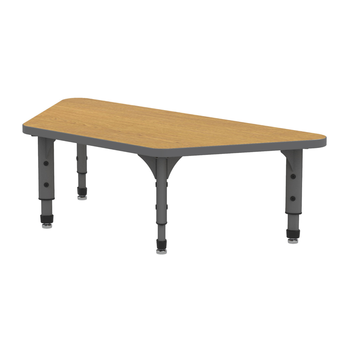 Adjustable Height Floor Activity Table, 24" x 48" Trapezoid