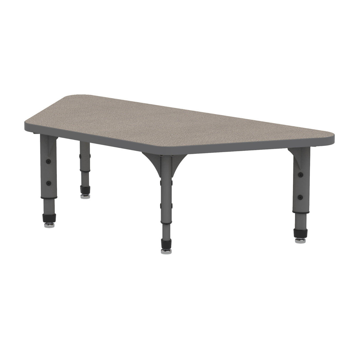 Adjustable Height Floor Activity Table, 24" x 48" Trapezoid