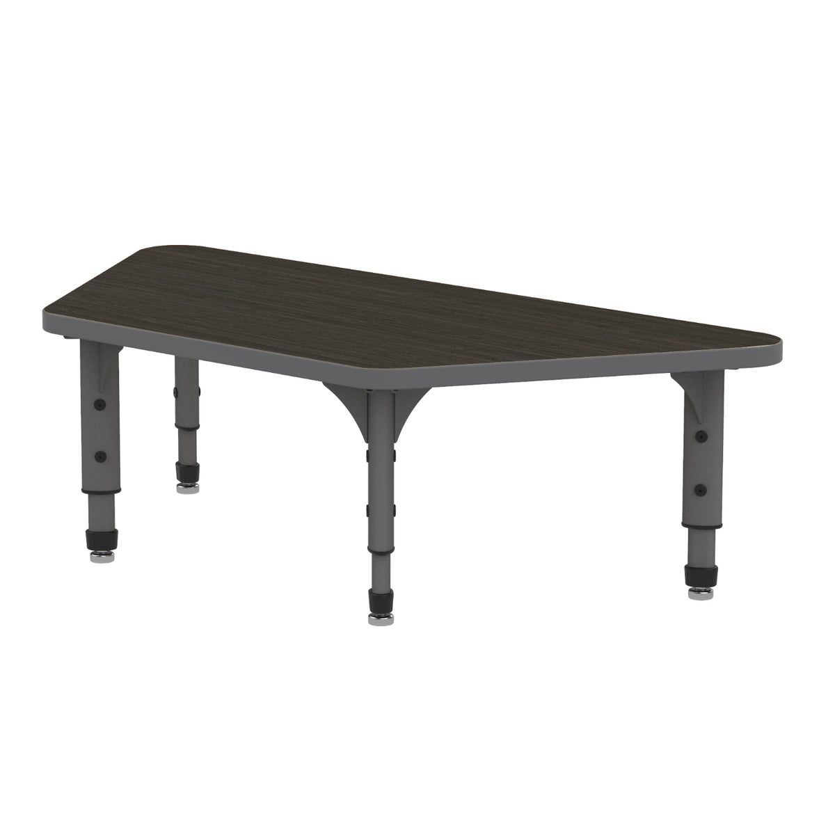 Adjustable Height Floor Activity Table, 24" x 48" Trapezoid