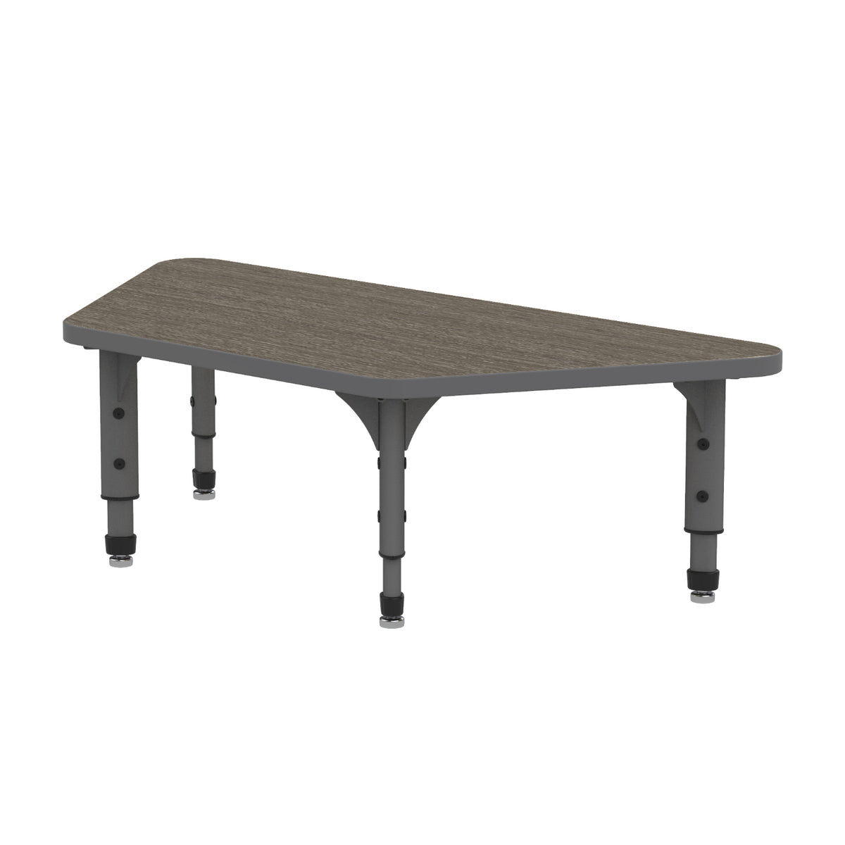 Adjustable Height Floor Activity Table, 24" x 48" Trapezoid