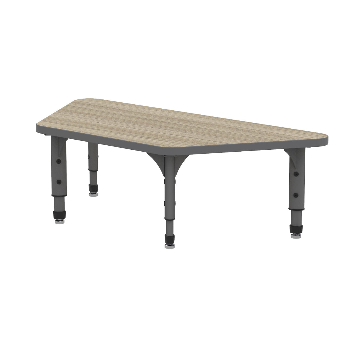 Adjustable Height Floor Activity Table, 24" x 48" Trapezoid