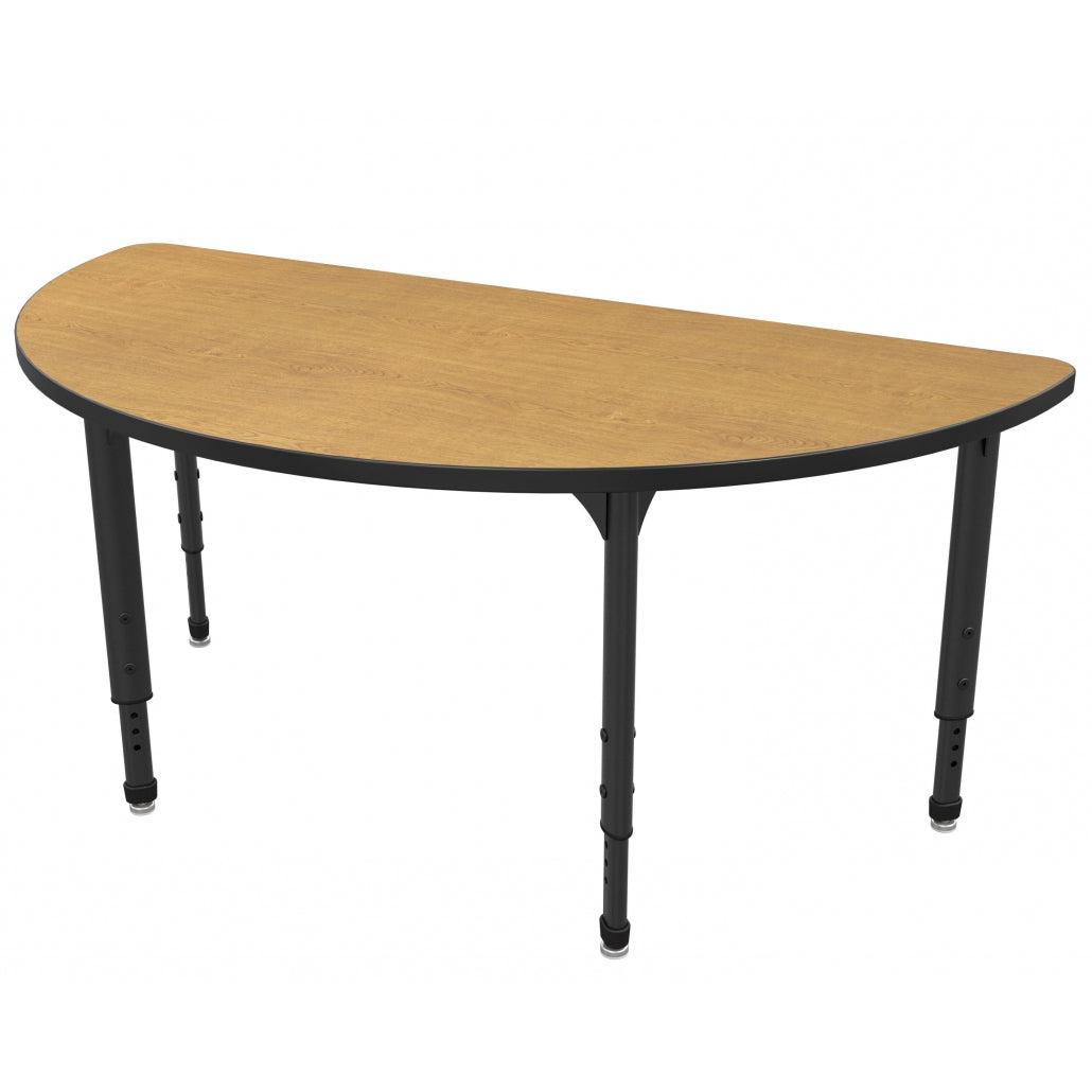 Apex Adjustable Height Collaborative Student Table, 60" Half Round