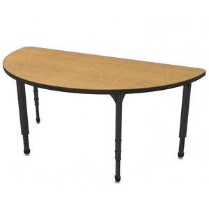 Apex Adjustable Height Collaborative Student Table, 60" Half Round