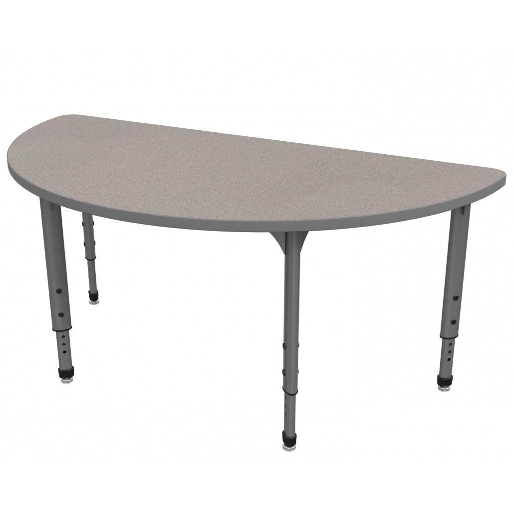Apex Adjustable Height Collaborative Student Table, 60" Half Round