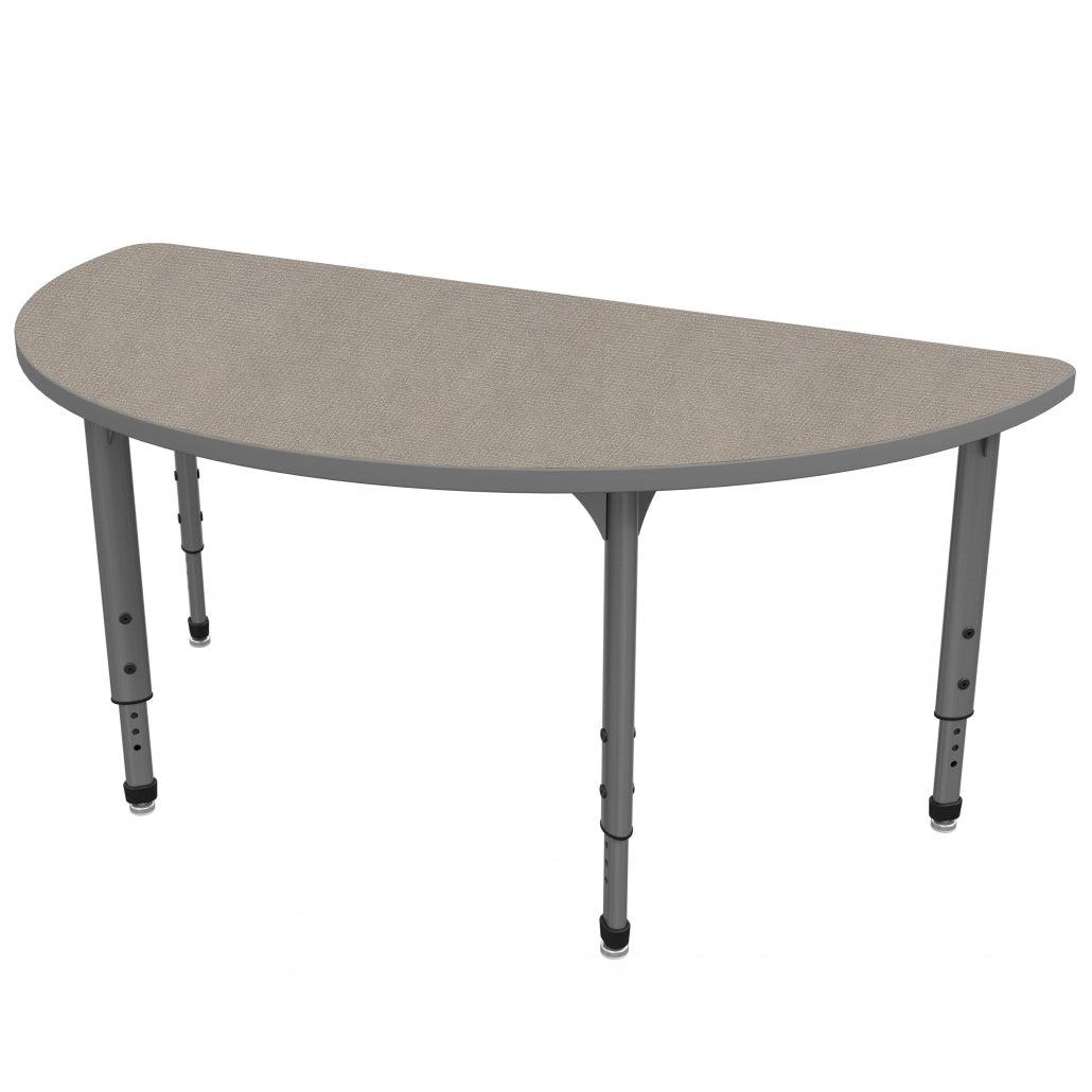 Apex Adjustable Height Collaborative Student Table, 60" Half Round