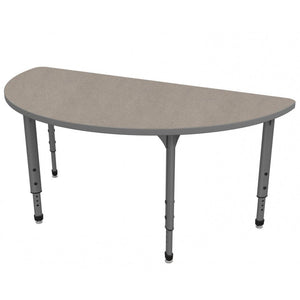 Apex Adjustable Height Collaborative Student Table, 60" Half Round