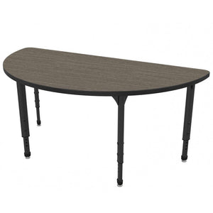 Apex Adjustable Height Collaborative Student Table, 60" Half Round