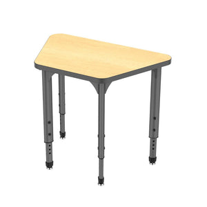 Apex Classroom Desk and Chair Package, 20 Small Trapezoid Collaborative Student Desks with 20 Apex Stack Chairs