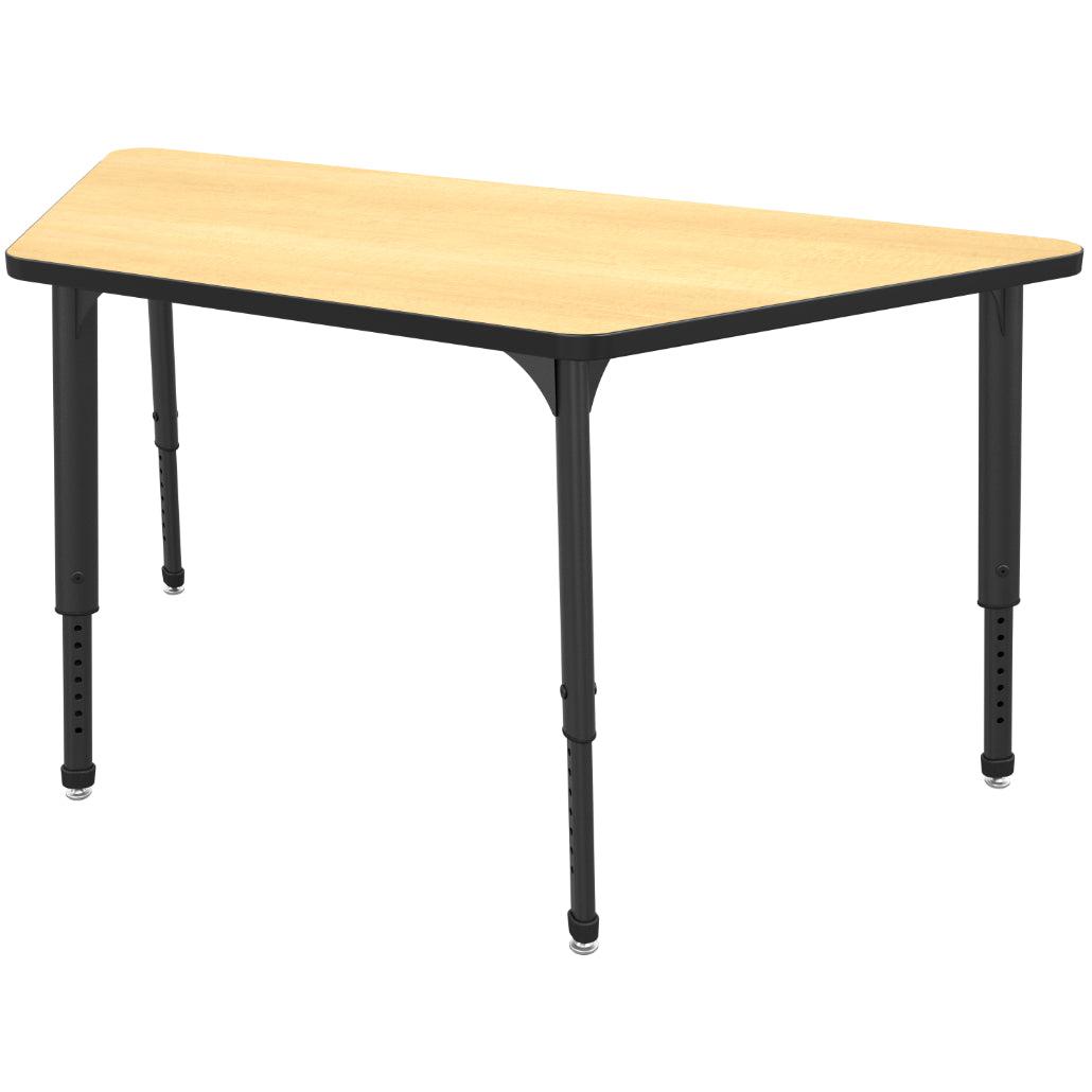Apex Adjustable Height Collaborative Student Table, 30" x 60" Trapezoid