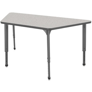 Apex Adjustable Height Collaborative Student Table, 30" x 60" Trapezoid