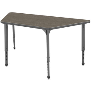 Apex Adjustable Height Collaborative Student Table, 30" x 60" Trapezoid