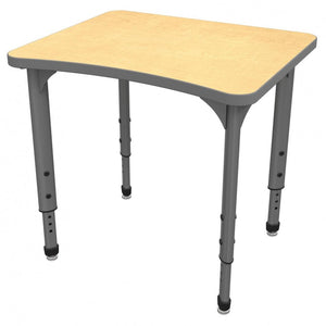 Apex Classroom Desk and Chair Package, 8 Curved Collaborative Student Desks with 8 Apex Stack Chairs