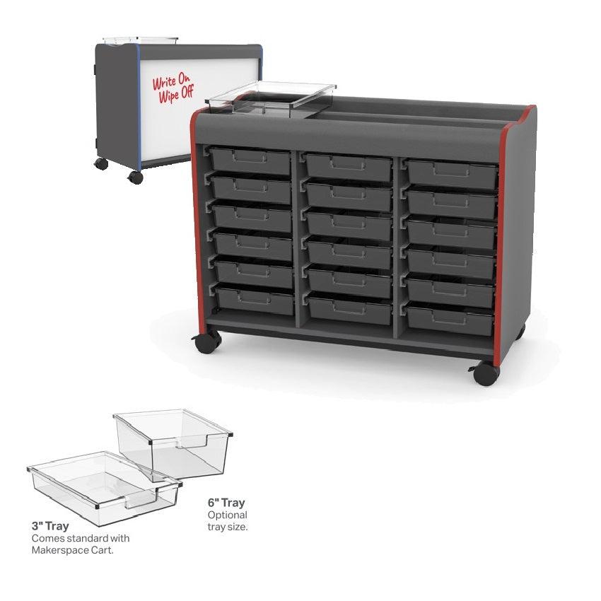 Horizon Makerspace Series 24-Tray Mobile Storage Cart